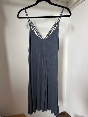 American Eagle Outfitters Charcoal Gray Midi Slip Dress